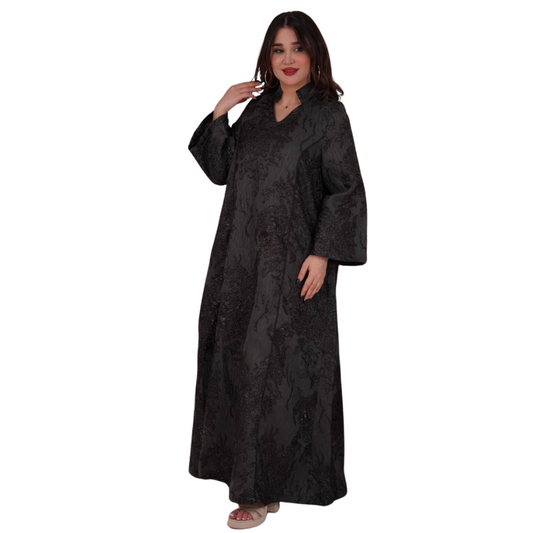 Large robe imprimée noire