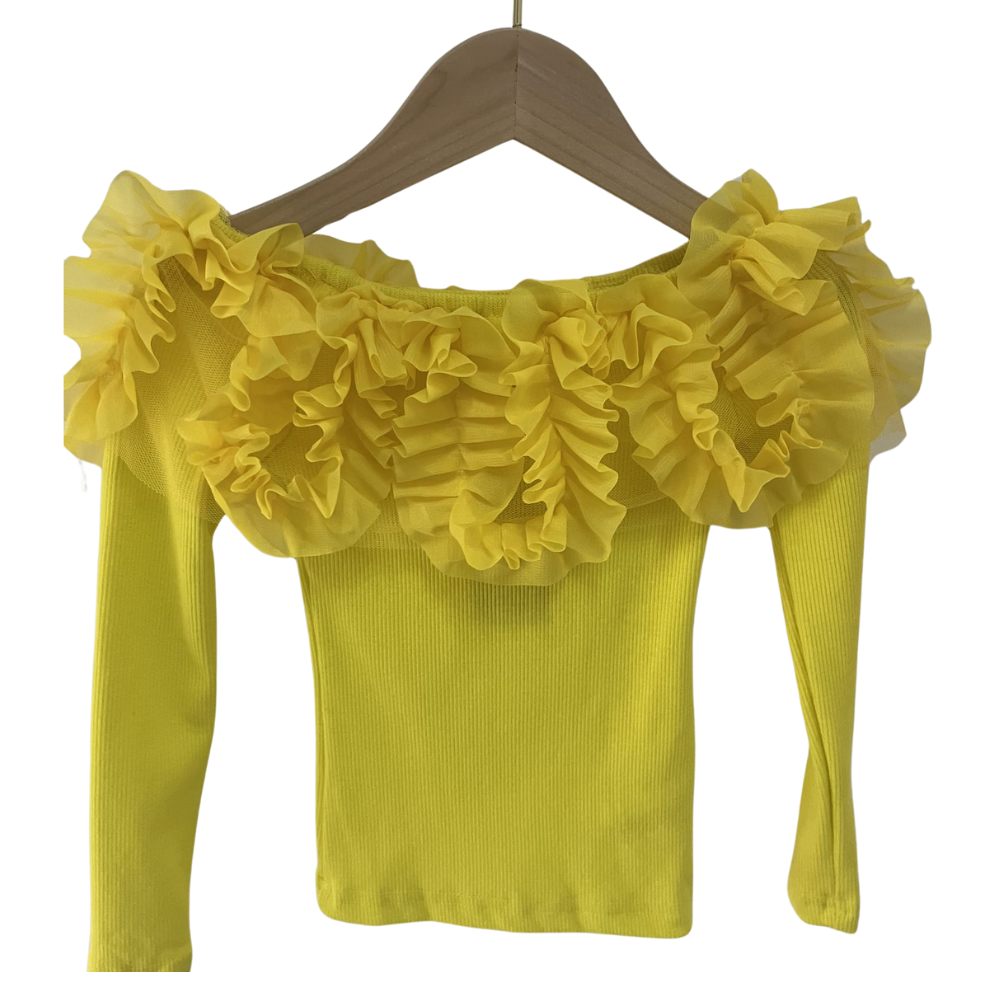 Haut fille Cole froufrou (Jaune)