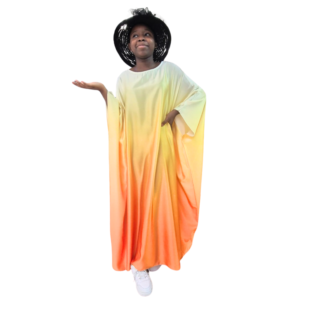 Robe Boubou dégradée jaune orangé