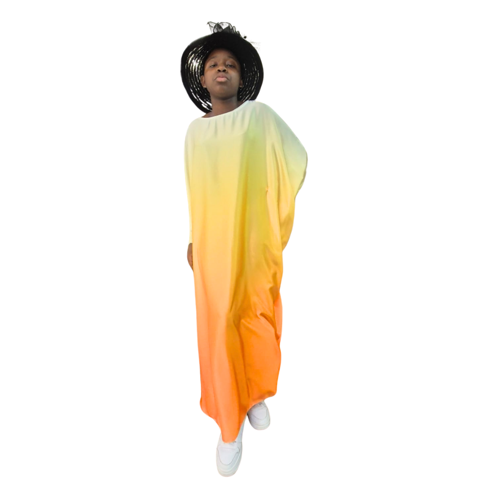 Robe Boubou dégradée jaune orangé