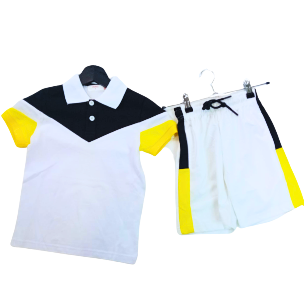 Ensemble sportif Blanc noire jaune