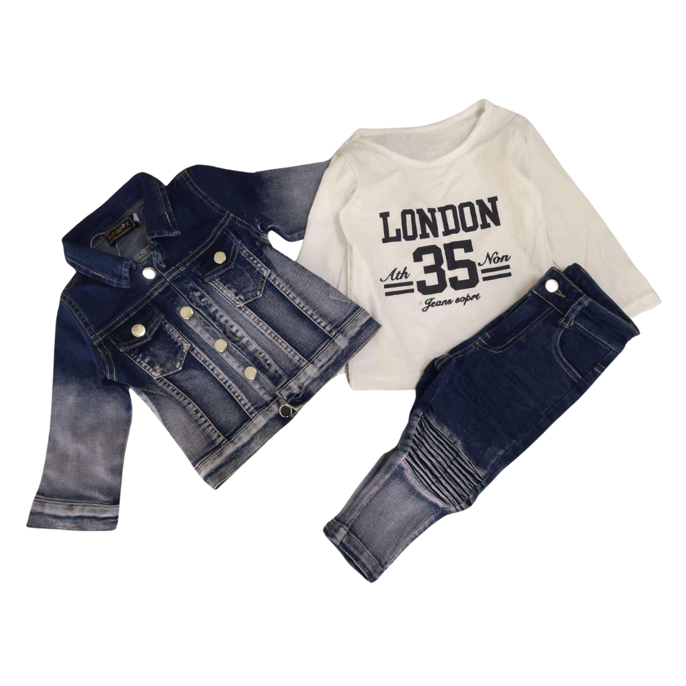 Ensemble Noir 3Pcs jeans enfant