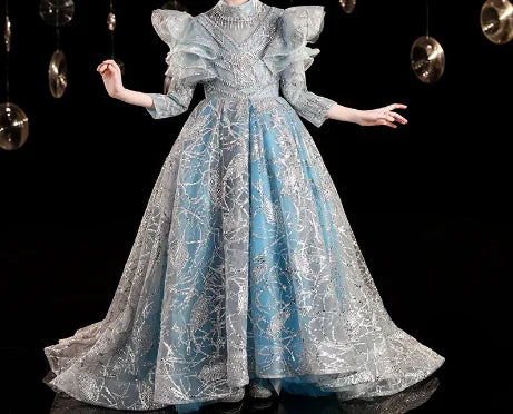 Noble brillant enfants robe de soirée Offre Spéciale conception de robe de mariée pour fille de haute qualité robe de mariée blanc bas fille robes pour 10 ans
