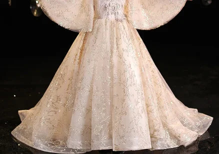 Noble brillant enfants robe de soirée Offre Spéciale conception de robe de mariée pour fille de haute qualité robe de mariée blanc bas fille robes pour 10 ans